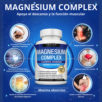 Toplux Magnesium Complex 8 Essential Magnesium Supplement 1000Mg
